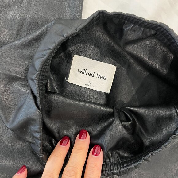 Aritzia Wilfred Free Daria Vegan faux Leather High Waisted Leggings Tights XS - Picture 3 of 4